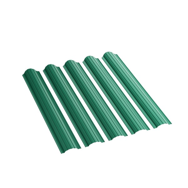 Евроштакетник FREELINE NeoMatt RAL_6005_ с полукруглым срезом0001